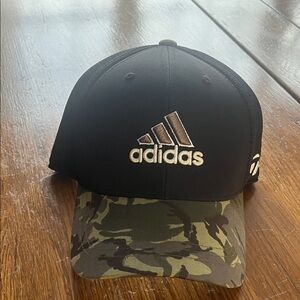 Adidas Black and Green Camouflage Hat